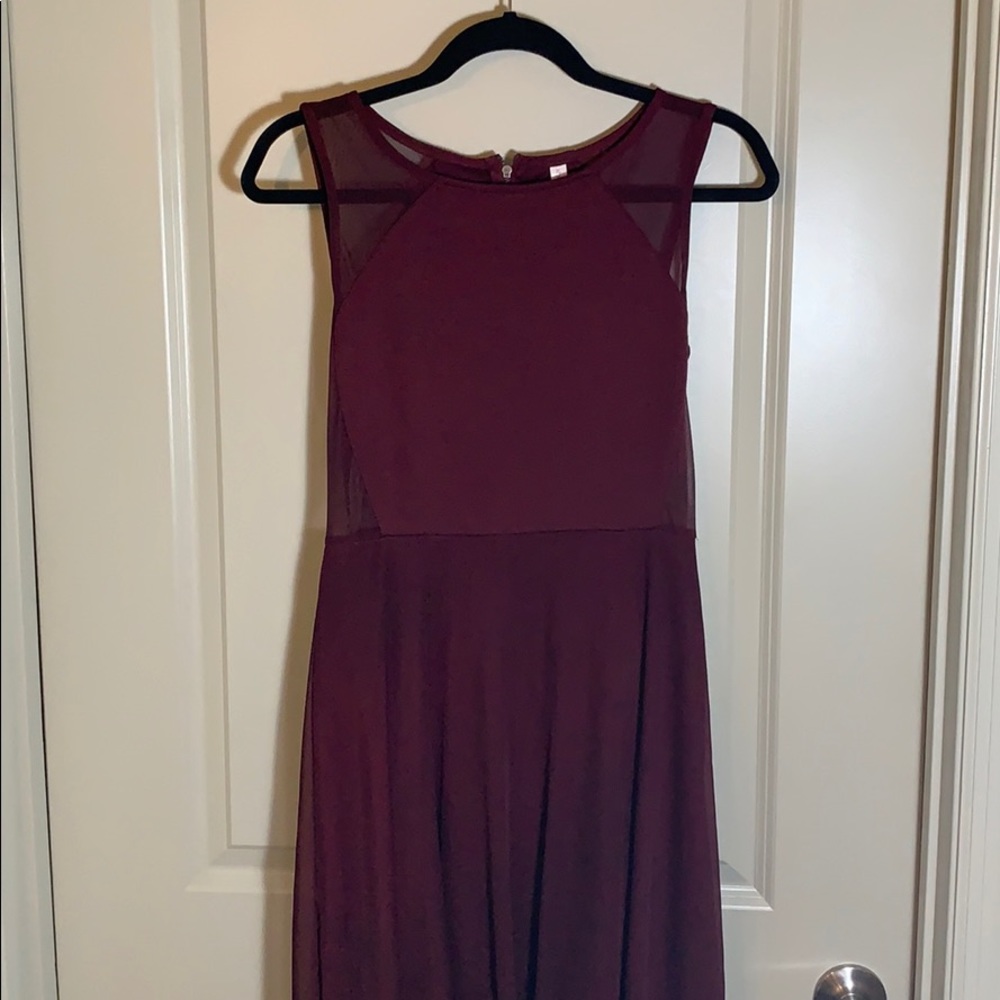 Xhileration Maroon High Low Dress